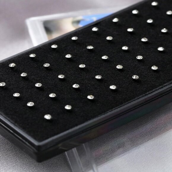 Classic Nose Rings in Surgical Steel with Cubic Zirconia - Ideal Gifting Set - Picture 6 of 7